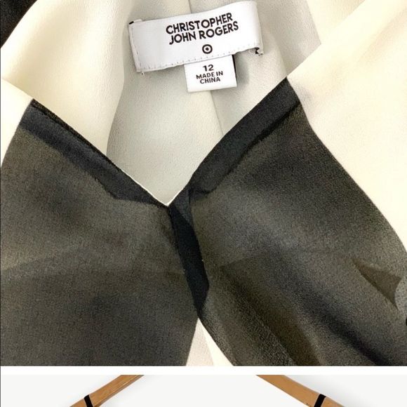 NWT Christopher John Rogers X Target Black White Chevron Stripe Slit Maxi Dress - Picture 5 of 8